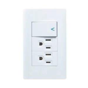 BA20-B PLACA CON 1 INTERRUPTOR SENCILLO Y 2 CONTACTOS DE 1 MÓDULO