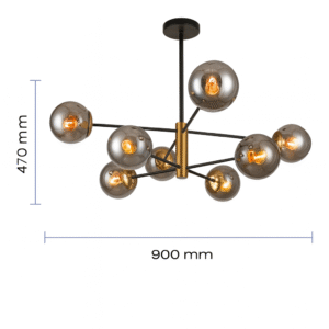 CANDELABRO DE TECHO 8 ESFERAS