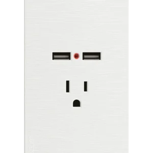 BF05-B PLACA PLANA CON 1 CONTACTO Y 2 ENTRADAS DE USB FLAT BLANCA