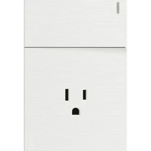 BF07-B PLACA PLANA CON 1 INTERRUPTOR SENCILLO Y 1 CONTACTO DE 1.5 MÓDULOS FLAT BLANCA