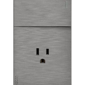 BF07-P PLACA PLANA CON 1 INTERRUPTOR SENCILLO Y 1 CONTACTO DE 1.5 MÓDULOS FLAT PLATA