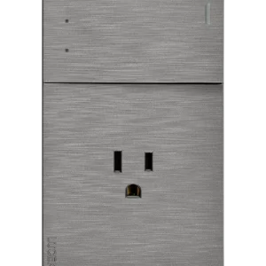 BF07/3-P PLACA PLANA CON 1 INTERRUPTOR DE ESCALERA Y 1 CONTACTO DE 1.5 MÓDULOS FLAT PLATA