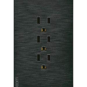 BF08-N PLACA PLANA CON 3 CONTACTOS DE 1 MÓDULO FLAT NEGRA