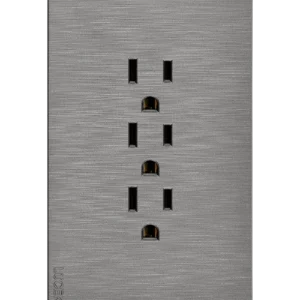 BF08-P PLACA PLANA CON 3 CONTACTOS DE 1 MÓDULO FLAT PLATA