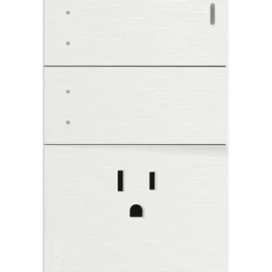 BF13-B PLACA PLANA CON 2 INTERRUPTORES DE ESCALERA Y 1 CONTACTO DE 1 MÓDULO FLAT BLANCA