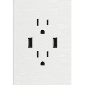 BF25-B PLACA PLANA CON 2 CONTACTOS Y 2 ENTRADAS DE USB FLAT BLANCA