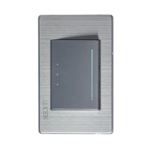 BP01/3-M/A PLACA METÁLICA CON 1 INTERRUPTOR DE ESCALERA DE 3 MÓDULOS ANODIZADOBP01/3-M/A