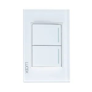 BP02-CBB PLACA CON 2 INTERRUPTORES SENCILLOS DE 1.5 MÓDULOS CRISTAL BLANCO BLANCO