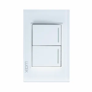 BP02/3-CBB PLACA CON 1 INTERRUPTOR SENCILLO Y 1 DE ESCALERA DE 1.5 MÓDULOS CRISTAL BLANCO BLANCO