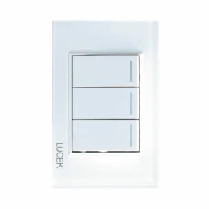 BP03-CBB PLACA CON 3 INTERRUPTORES SENCILLOS DE 1 MÓDULO CRISTAL BLANCO BLANCO