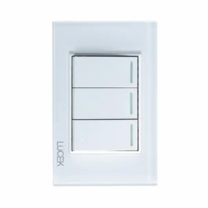 BP03/3-CBB PLACA CON 2 INTERRUPTORES SENCILLOS Y 1 DE ESCALERA DE 1 MÓDULO CRISTAL BLANCO BLANCO