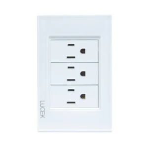 BP08-CBB PLACA CON 3 CONTACTOS DE 1 MÓDULO CRISTAL BLANCO BLANCO