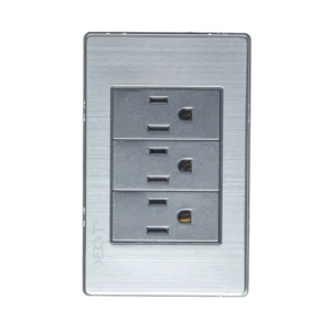 BP08-M/A PLACA METÁLICA CON 3 CONTACTOS DE 1 MÓDULO ANODIZADO