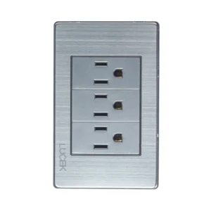 BP08-M/P PLACA METÁLICA CON 3 CONTACTOS DE 1 MÓDULO PLATEADO.