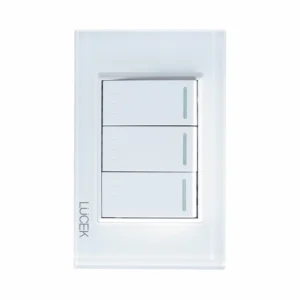 BP10-CBB PLACA CON 3 INTERRUPTORES DE ESCALERA DE 1 MÓDULO CRISTAL BLANCO BLANCO