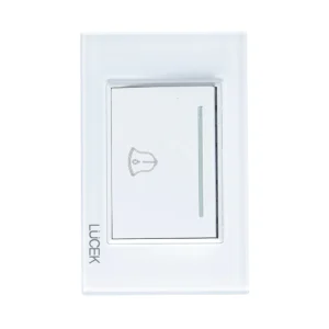 BP11-CBB PLACA CON BOTÓN TIMBRE DE 3 MÓDULOS CRISTAL BLANCO BLANCO