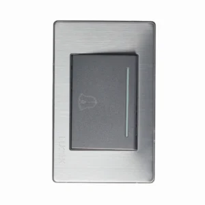 BP11-M/A PLACA METÁLICA CON BOTÓN TIMBRE DE 3 MÓDULOS ANODIZADO