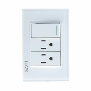 BP20-CBB PLACA CON 1 INTERRUPTOR SENCILLO Y 2 CONTACTOS DE 1 MÓDULO CRISTAL BLANCO BLANCO