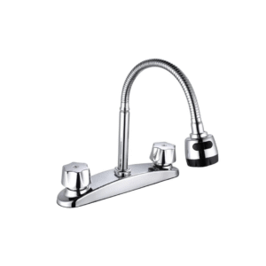 MEZCLADORA PARA FREGADERO FLEXIBLE COLOR CROMO 8"