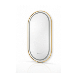 ESPEJO OVALADO DESEMPAÑANTE MARCO ORO 45 x 80 CM
