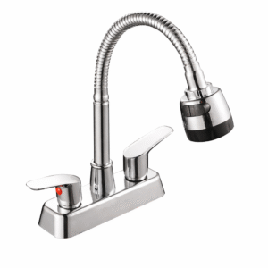 MEZCLADORA PARA LAVABO FLEXIBLE 4" COLOR CROMO