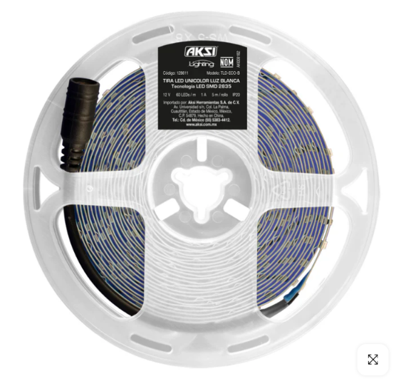 TIRA LED PARA USO INTERIOR 5M 6.5 W LUZ BLANCA 6500 K