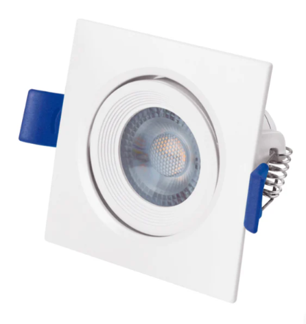 LUMINARIO EMPOTRABLE DIRIGIBLE DE LED CUADRADO 12 W LUZ BLANCA
