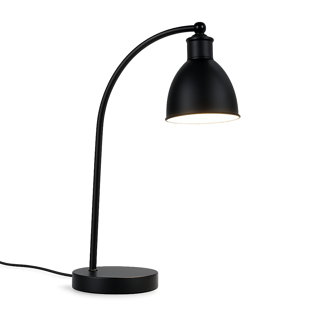 LÁMPARA DE BURO NEGRA E27 CABLE 1.5M